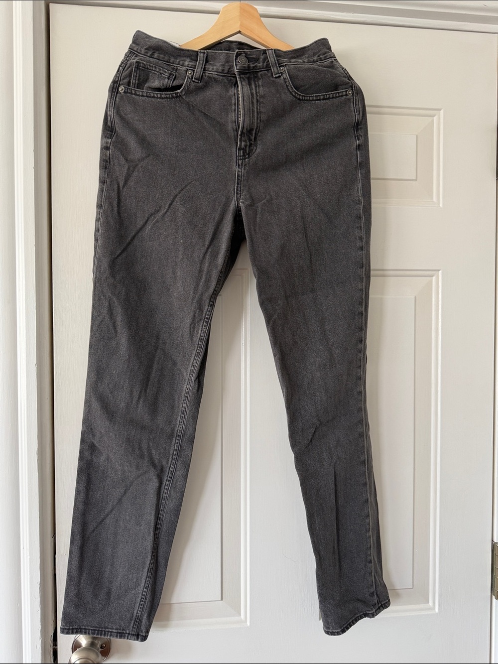 American Eagle Outfitters Women's Straight Leg Jeans - Charcoal